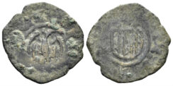 Italy, Sicilia (Regno). Alfonso I il Magnanimo.1416-1458. Billon Denaro (0.37g, 14mm). Messina mint. Spahr 24