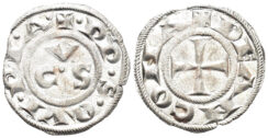 Italy, Ancona. Republican Era. Circa 1250-1350. Billon Dinero (0.67g, 17mm). Biaggi 33 & 42