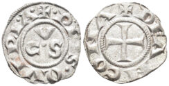 Italy, Ancona. Republican Era. Circa 1250-1350. Billon Dinero (0.72g, 16mm). Biaggi 33 & 42
