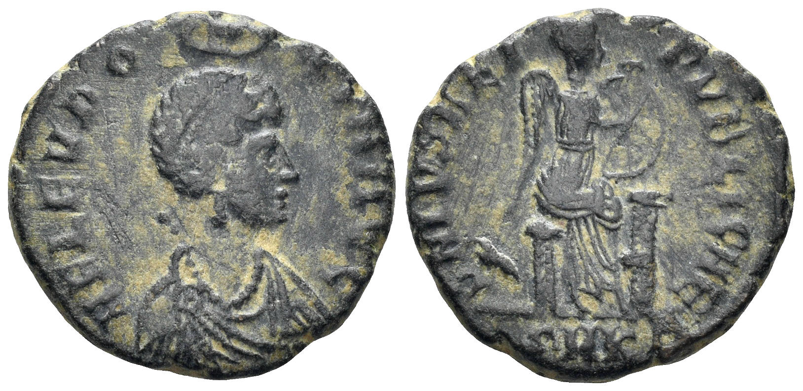 Aelia Eudoxia, Augusta. 400-404 AD. AE3 (2.99g, 17mm). Cyzicus mint. Struck 401-3 AD. RIC 103