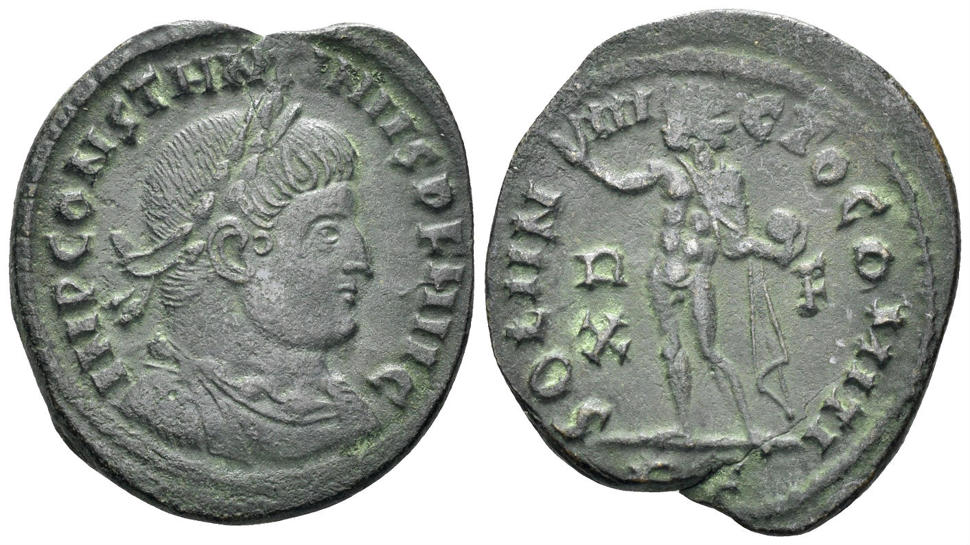 Constantine I 'the Great'. 307-337 AD. AE Follis (3.29g, 21.5mm). Rome mint. Struck 314/5 AD. RIC 27