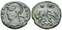City Commemorative. 330-354. AE Follis (2.33g, 18mm). Thessalonica mint. Struck 330-3 AD. RIC 187
