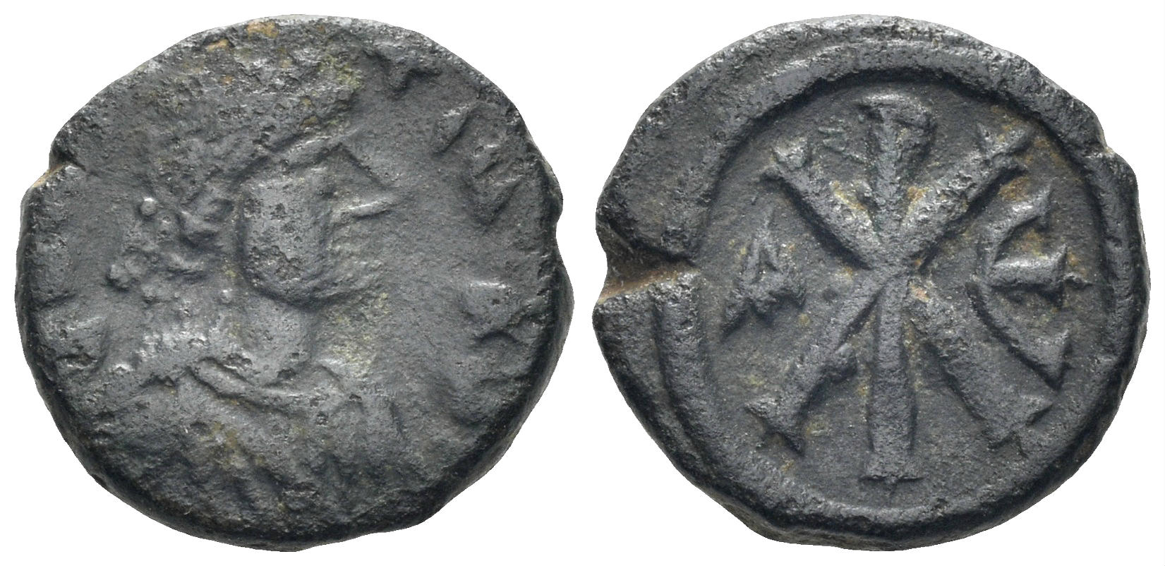 Justin I. 518-527. AE Pentanummium (2.01g, 13mm). Constantinople mint. SB 75