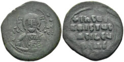 Time of Basil II. 976-1030. AE Anonymous Follis (12.01g, 31mm). Constantinople mint. SB 1813