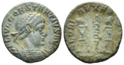 Constantius II. 337-361 AD. AE Follis (1.51g, 14mm). Treveri mint. Struck 337-41 AD. RIC 82