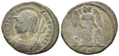 City Commemorative. 330-354 AD. AE Follis (1.99g, 17mm). Treveri mint. Struck 332/3 AD. RIC 543