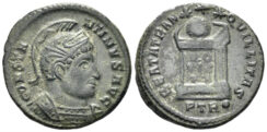 Constantine I ‘the Great’. 307-337 AD. AE Follis (3.10g, 19mm). Treveri mint. Struck 321 AD. RIC 341