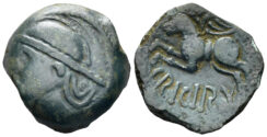 Celtic Northeast Gaul. Suessiones. Cricironus. Circa 60-50 BC. AE 16mm (2.74g). D&T 554
