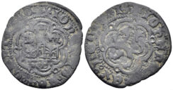 Kingdom of Castille and Leon. Juan I. 1379-1390. Billon 1/6 real (1.80g, 24mm). Burgos mint. Bautista 795 var