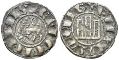 Kingdom of Castille and Leon. Fernando IV. 1295-1312. Billon Pepion (0.76g, 19mm). Burgos mint. Bautista 450
