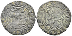 Kingdom of Castille and Leon. Enrique III. 1390-1406. AE Blanca (1.59g, 23mm). Cuenca mint. Bautista 768