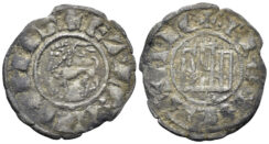 Kingdom of Castille and Leon. Alfonso X. 1252-1284. Billon Dinero (0.87g, 20mm). Burgos mint. Bautista 346