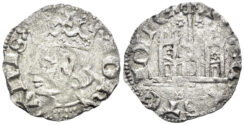 Kingdom of Castille and Leon. Juan I. 1379-1390. Billon Cornado (0.69g, 18mm). Sevilla mint. Bautista 750