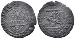 Kingdom of Castille and Leon. Enrique IV. 1454-1474. Billon Dinero (1.00g, 18mm). Burgos mint.