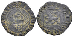 Kingdom of Castille and Leon. Enrique IV. 1454-1474. AE Blanca ‘Diamond series’ (1.01g, 18mm). Sevilla mint. AB. 834