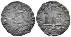 Kingdom of Castille and Leon. Enrique II. 1368–1379. AR Cornado (0.78g, 19mm). Cordoba mint. Cayon 388