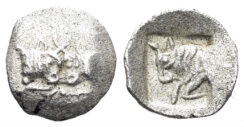 Karia, Uncertain. Circa 450-400 BC. AR Hemitetartemorion (0.10g, 7mm). Klein 502