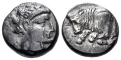 Karia, Uncertain (‘Mint E’). Circa 380-340 BC. AR Diobol (1.20g, 10mm). HN Online 2402